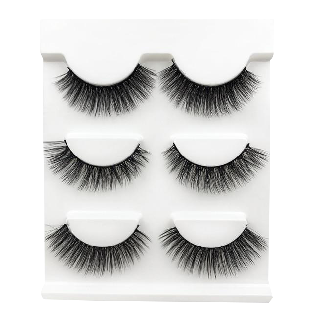 Lizka Faux Mink 3D Eye Lashes 11mm 3 Pairs
