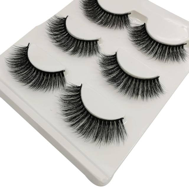 Mora Faux Mink 3D Eye Lashes 11mm 3 Pairs