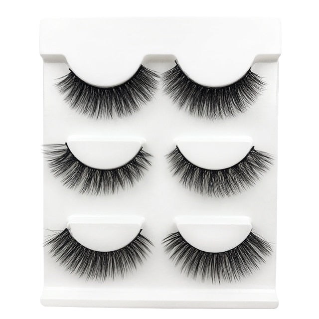 Ruby Faux Mink 3D Eye Lashes 11mm 3 Pairs
